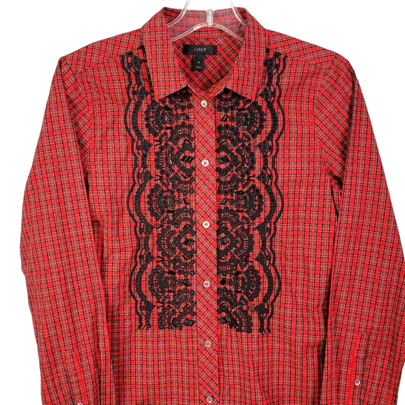 J. Crew Made in India Beaded Sequenced Checkerboard Button Up Shirt 2 - Picture 3 of 12